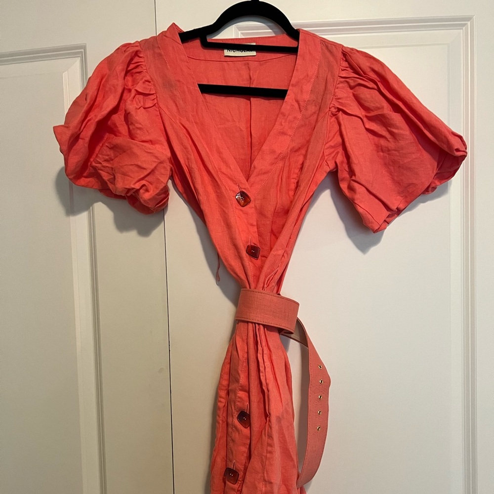 Nicholas Pink Linen Dress - Picture 5 of 8